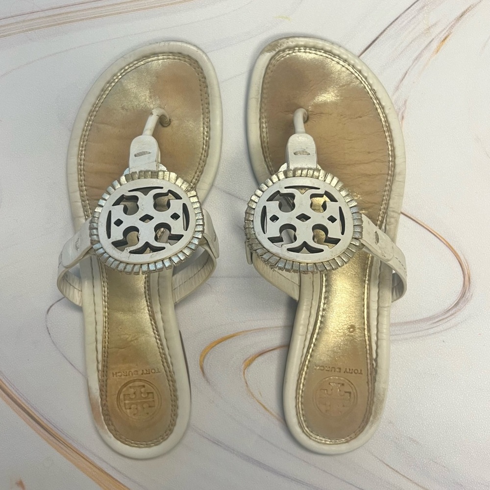 Tory Burch Gold/Cream Miller Sandals